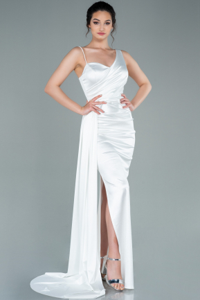 Long White Plus Size Evening Dress ABU2932