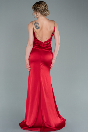 Long Red Chiffon Engagement Dress ABU2388