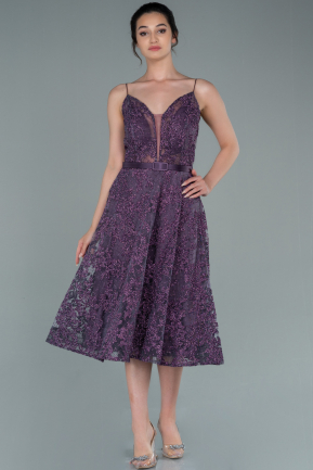 Midi Purple Prom Gown ABK1406
