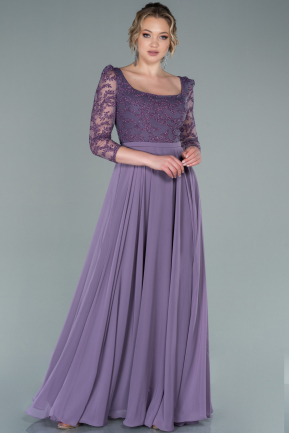 Long Lavender Chiffon Evening Dress ABU2404