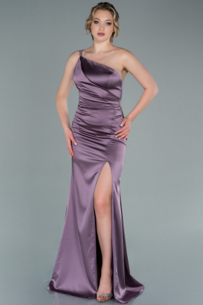 Long Lavender Satin Mermaid Prom Dress ABU2743