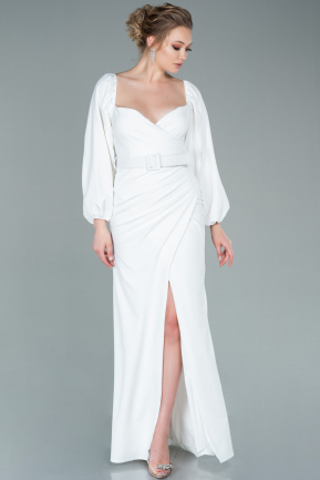 Long White Evening Dress ABU2810