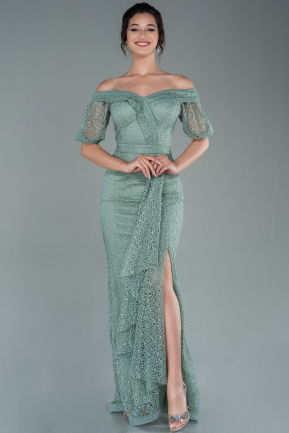Long Turquoise Dantelle Evening Dress ABU2427