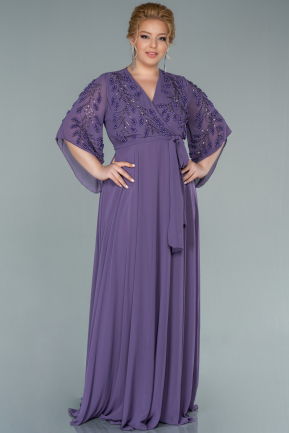 Lila Long Chiffon Plus Size Evening Dress ABU2071