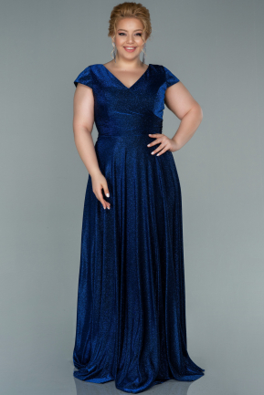 Long Sax Blue Plus Size Evening Dress ABU1622