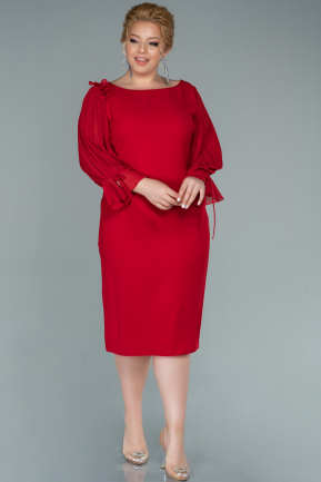 Midi Red Evening Dress ABK1431