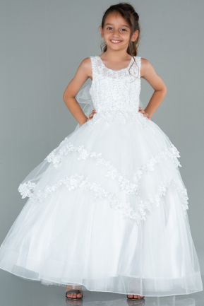 White Kid Wedding Dress AN30020