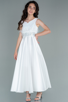 Long White Girl Dress ABU2449