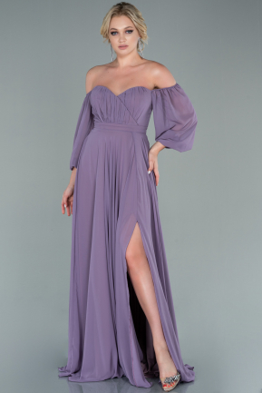 Long Lavender Chiffon Oversized Evening Dress ABU2597