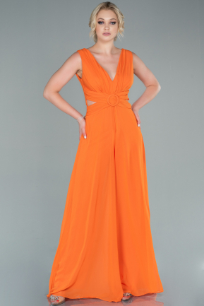 Orange Chiffon Invitation Dress ABT075