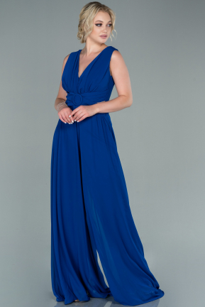 Sax Blue Chiffon Invitation Dress ABT075