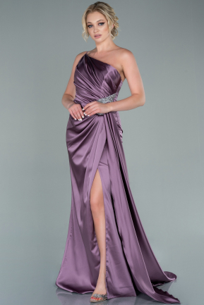 Long Lavender Satin Evening Dress ABU2465