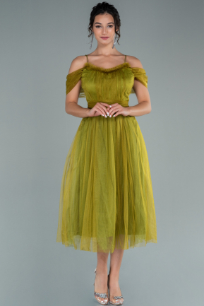 Midi Pistachio Green Night Dress ABK1448