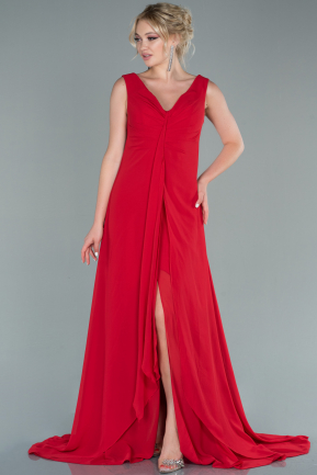 Long Red Chiffon Evening Dress ABU2316