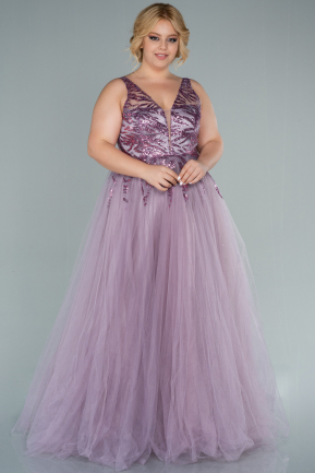 Lavender Long Plus Size Evening Dress ABU2478