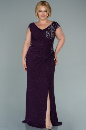 Long Purple Plus Size Evening Dress ABU2438