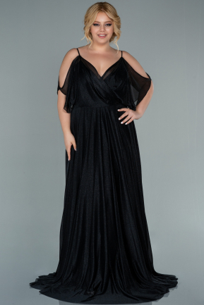 Long Black Plus Size Evening Dress ABU2487