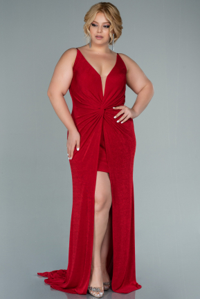 Long Red Plus Size Evening Dress ABU2502