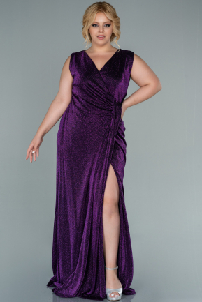 Purple Long Plus Size Evening Dress ABU2301