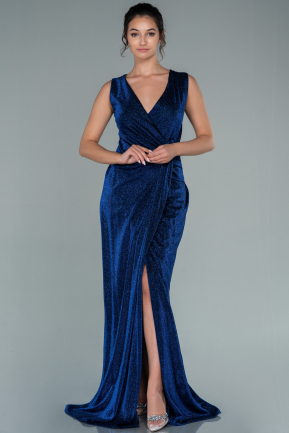 Sax Blue Long Evening Dress ABU2295