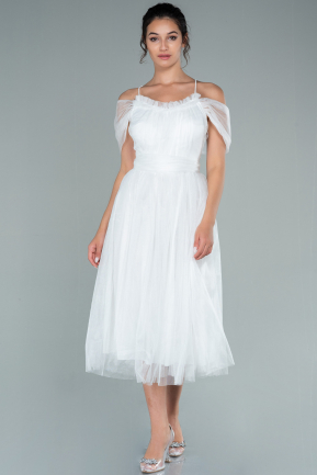 Midi White Night Dress ABK1448