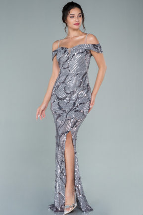 Long Grey Scaly Mermaid Evening Dress ABU2729