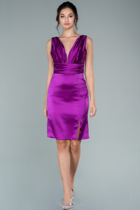 Violet Short Satin Invitation Dress ABK1444
