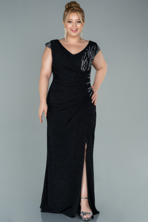 Long Black Plus Size Evening Dress ABU2438