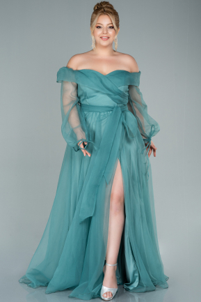 Turquoise Long Oversized Evening Dress ABU1535