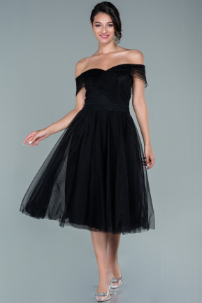 Midi Black Invitation Dress ABK1478