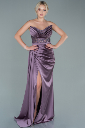 Lavender Long Satin Evening Dress ABU2127