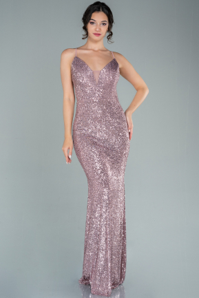 Long Powder Color Scaly Prom Gown ABU2562