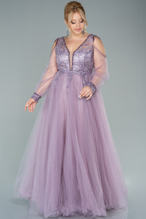 Long Lavender Plus Size Evening Dress ABU2570