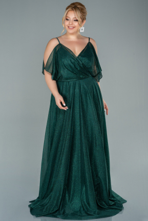 Long Emerald Green Plus Size Evening Dress ABU2487