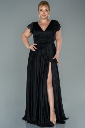 Long Black Plus Size Evening Dress ABU2578