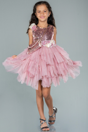Short Rose Colored Girl Dress ABK1485