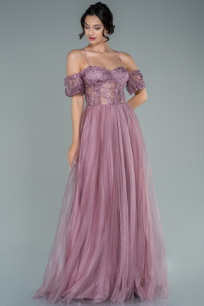 Long Rose Colored Evening Dress ABU2591