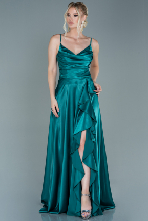 Long Emerald Green Satin Evening Dress ABU2593