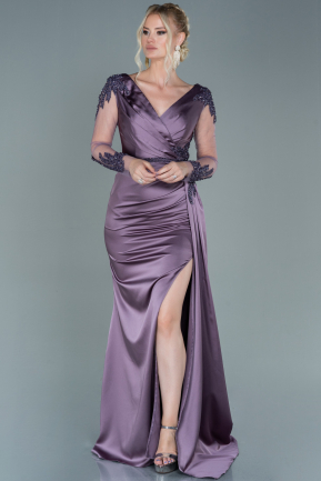 Lavender Long Satin Evening Dress ABU2401