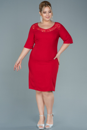 Short Red Plus Size Evening Dress ABK1139