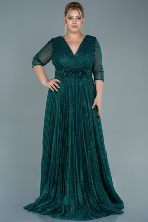 Long Emerald Green Plus Size Evening Dress ABU2603