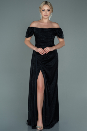Long Black Plus Size Evening Dress ABU2658