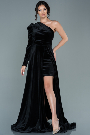 Long Black Velvet Evening Dress ABU2673