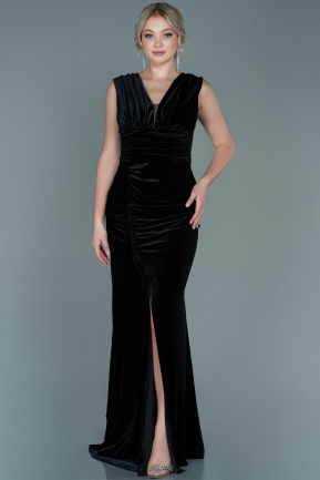 Long Black Velvet Mermaid Evening Dress ABU2671