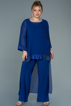 Sax Blue Long Chiffon Evening Dress ABT083