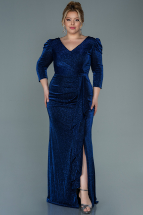 Long Sax Blue Plus Size Evening Dress ABU2575