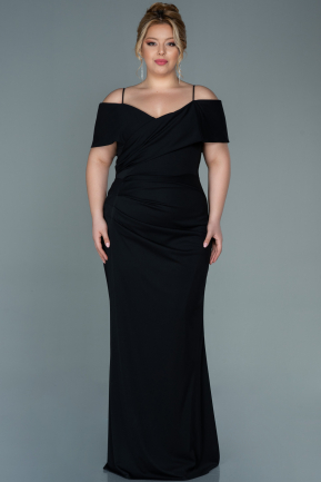 Long Black Plus Size Evening Dress ABU2682