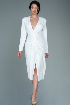 Midi White Night Dress ABK1544
