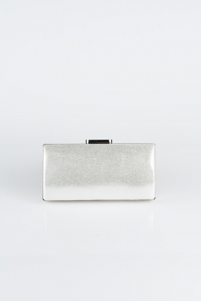 Silver Plaster Fabric Box Bag V233