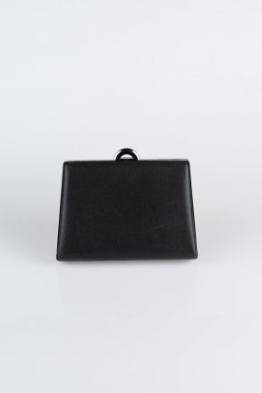 Black Plaster Fabric Box Bag V249